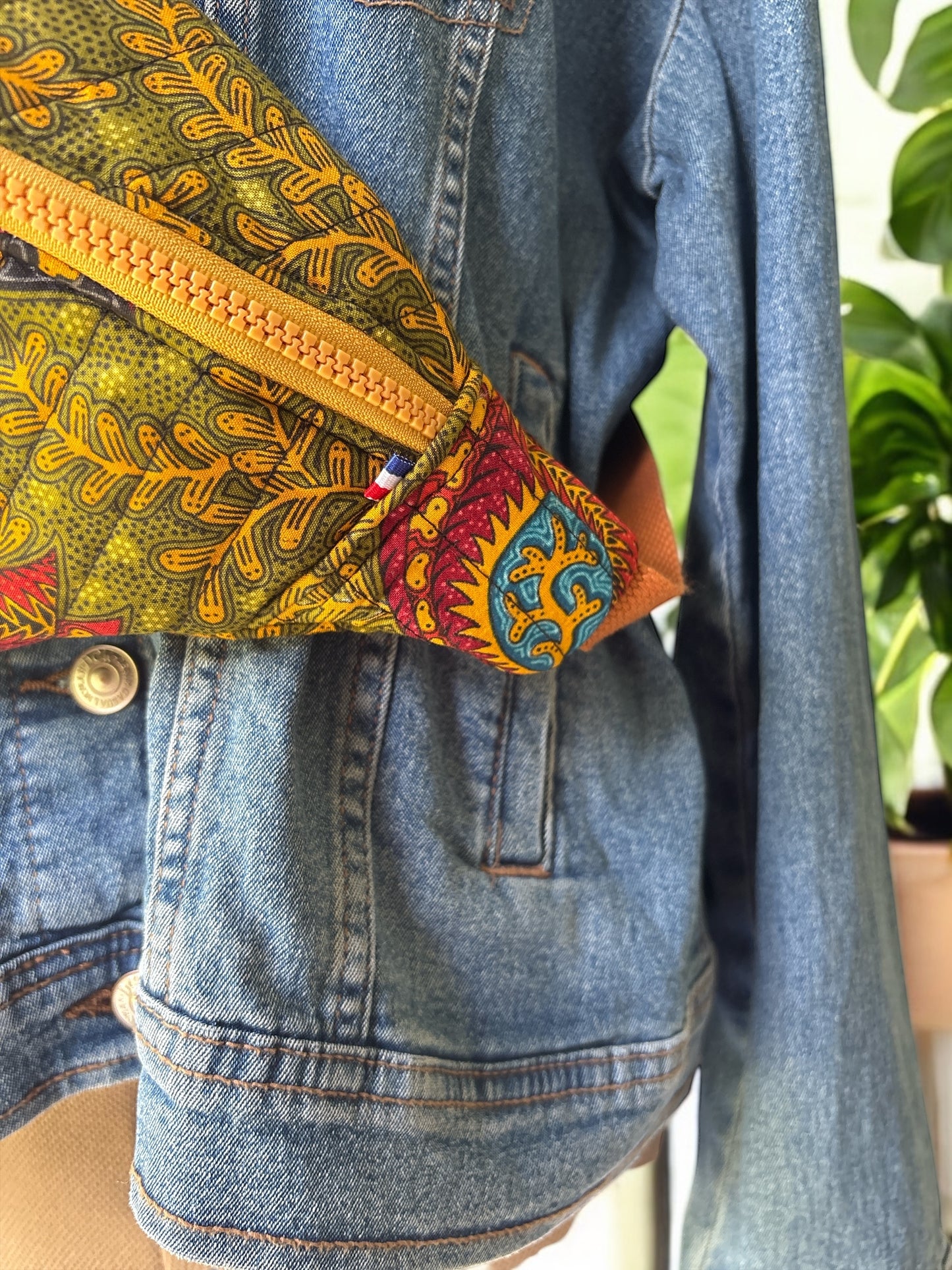 Sac Banane adulte en coton indien matelassé kaki et moutarde -Pièce unique-
