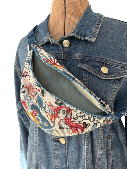 Sac Banane en jacquard de coton Manga  -30x16 cm