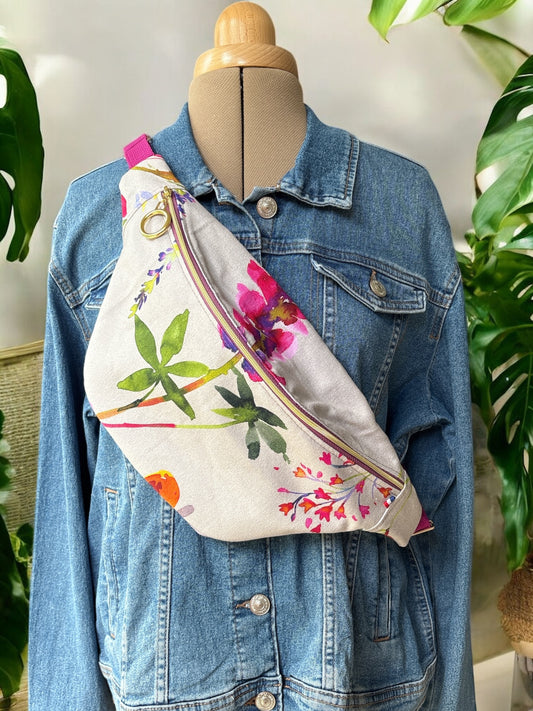 Sac Banane adulte en toile de coton Maison THEVENON et simili cuir -Pièce unique-